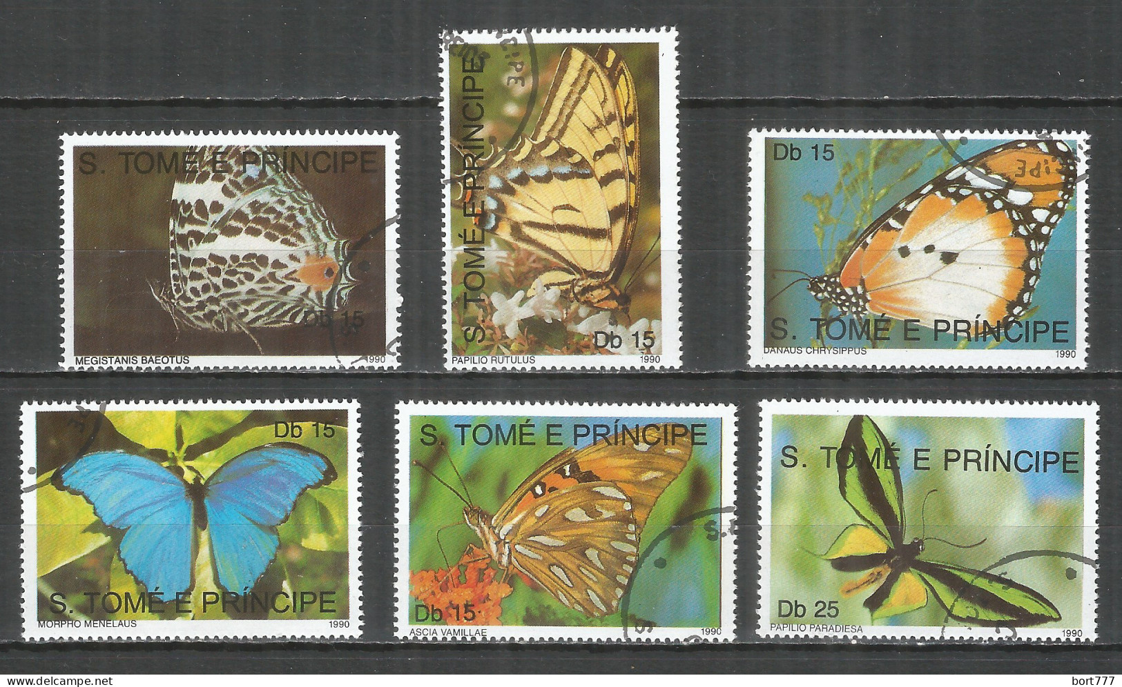 Sao Tome And Principe 1990 Year, Used Stamps Butterfly - Sao Tomé Y Príncipe