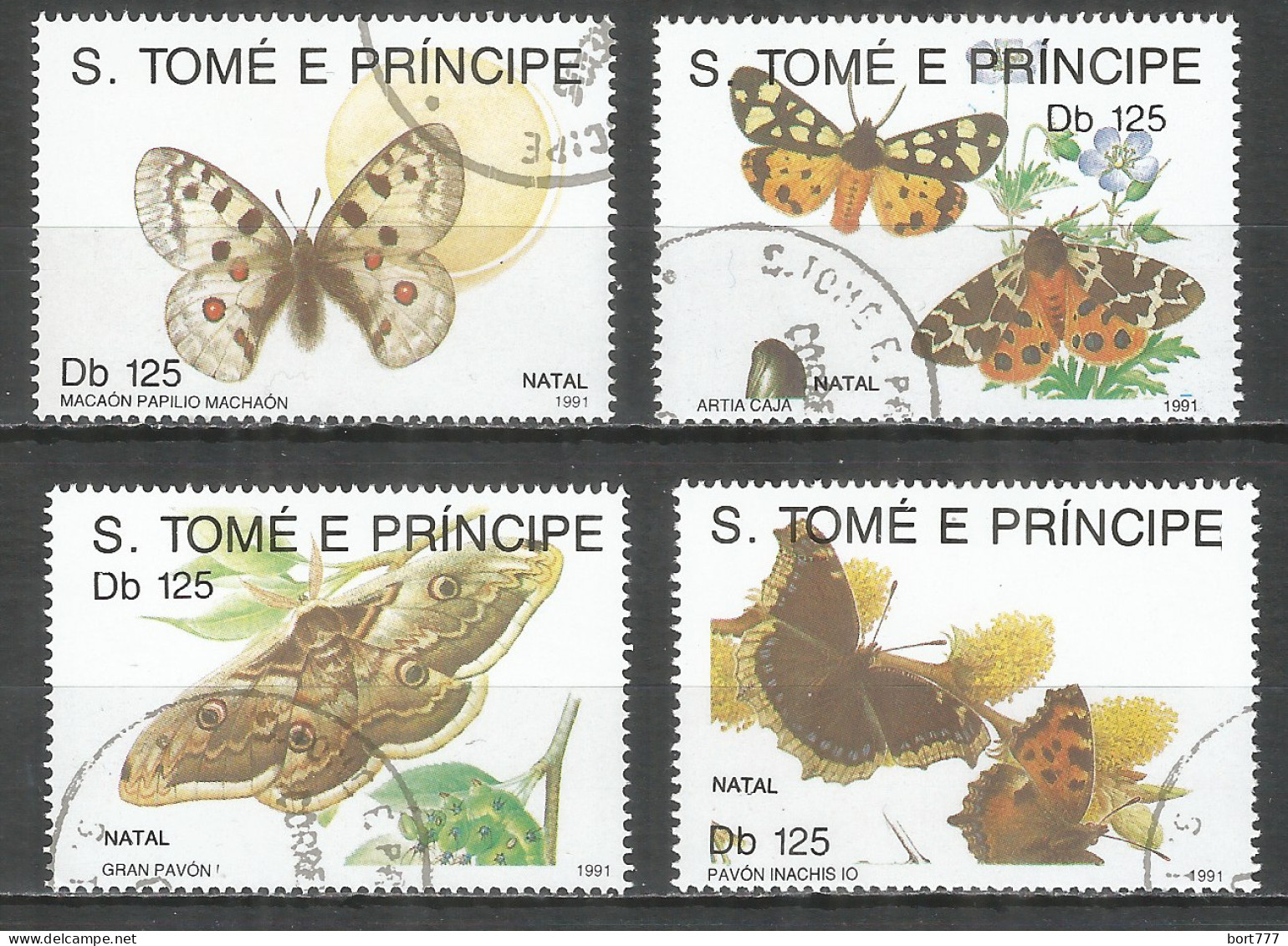 Sao Tome And Principe 1991 Year, Used Stamps Butterfly - Sao Tomé Y Príncipe