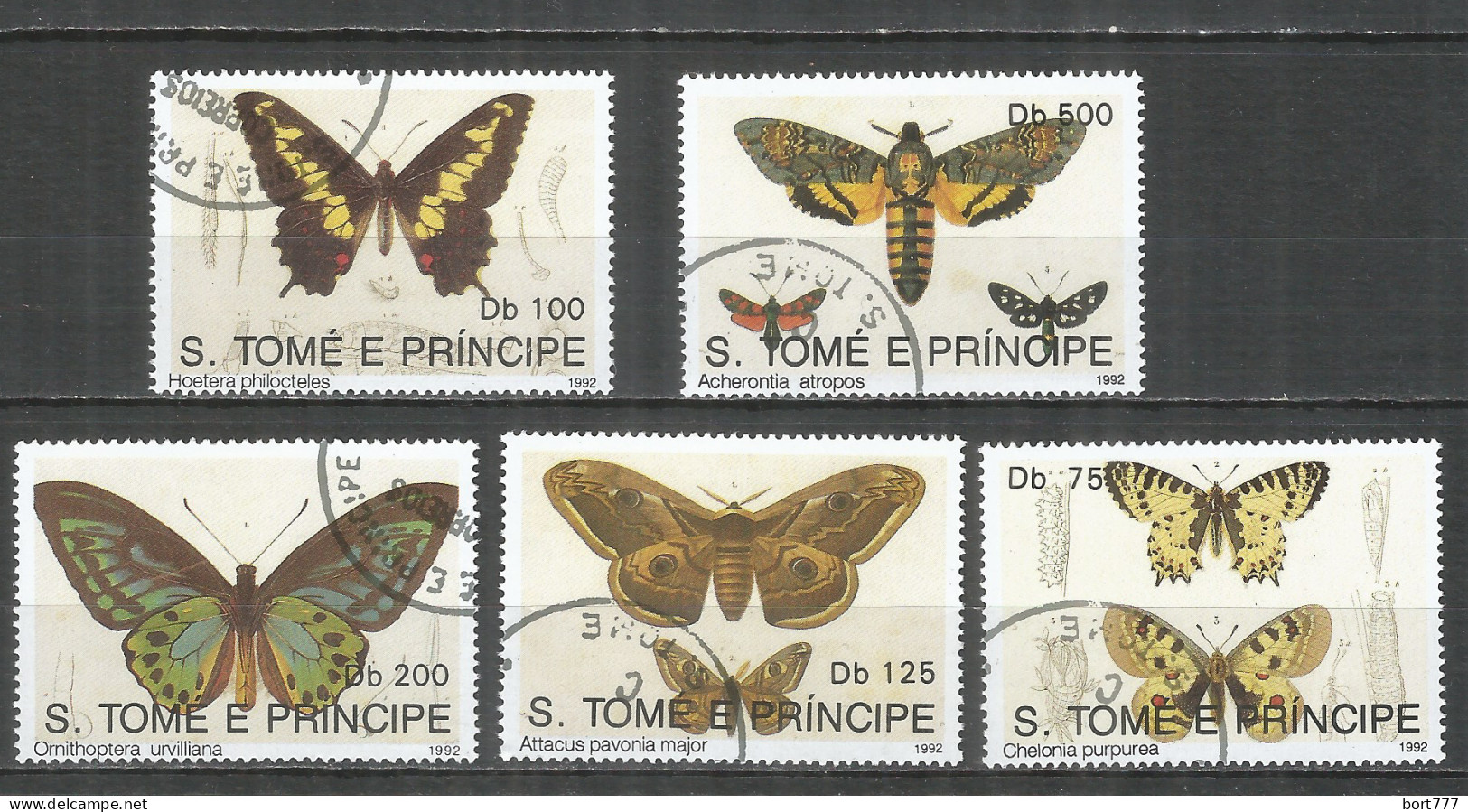 Sao Tome And Principe 1992 Year, Used Stamps Butterfly - Sao Tomé Y Príncipe