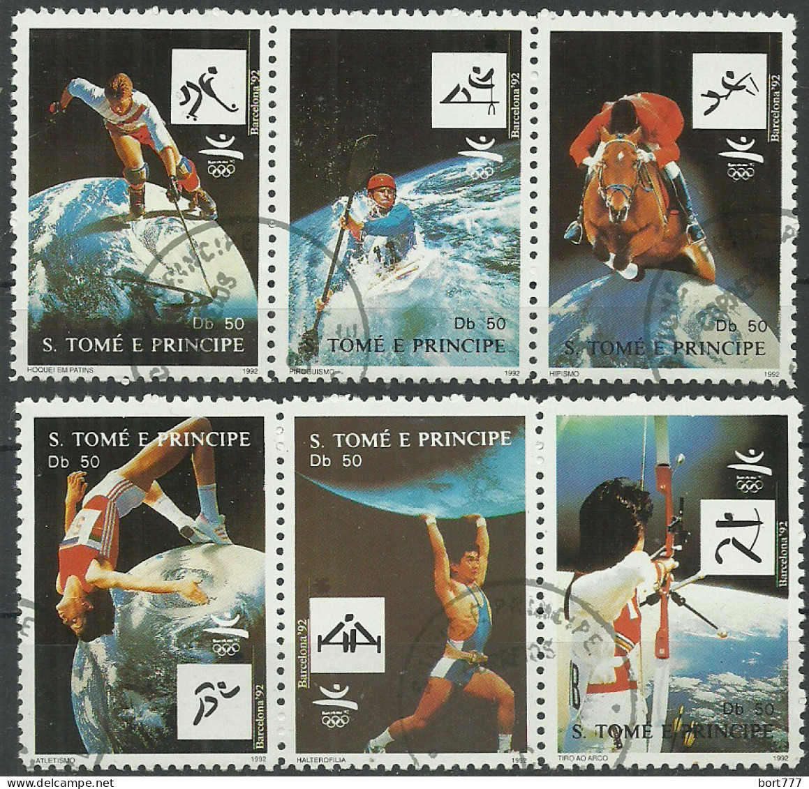 Sao Tome And Principe 1992 Year, Used Stamps Set  Sport - Sao Tomé Y Príncipe