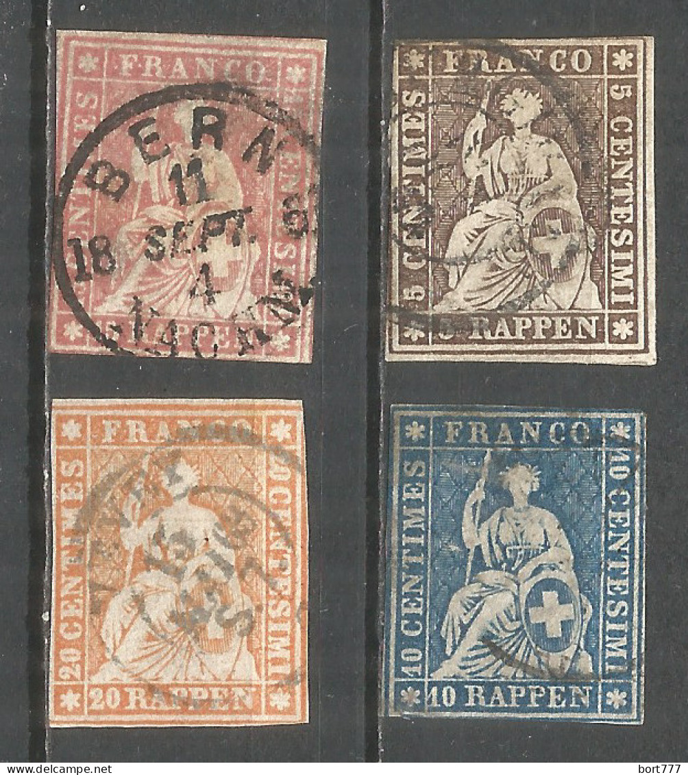 Switzerland 1854 Year , Used Stamps Mi # 13-16 - Gebraucht