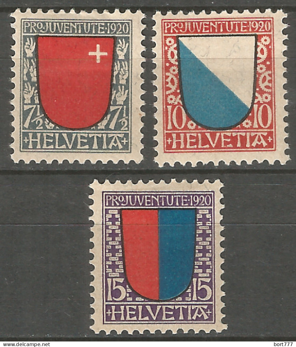 Switzerland 1920 Year , Mint Stamps MH(*) Mi # 153-55  - Nuovi