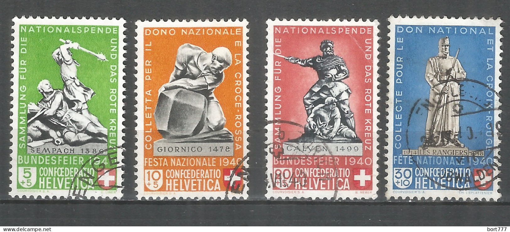 Switzerland 1940 Year , Used Stamps Mi # 364-367 - Gebraucht