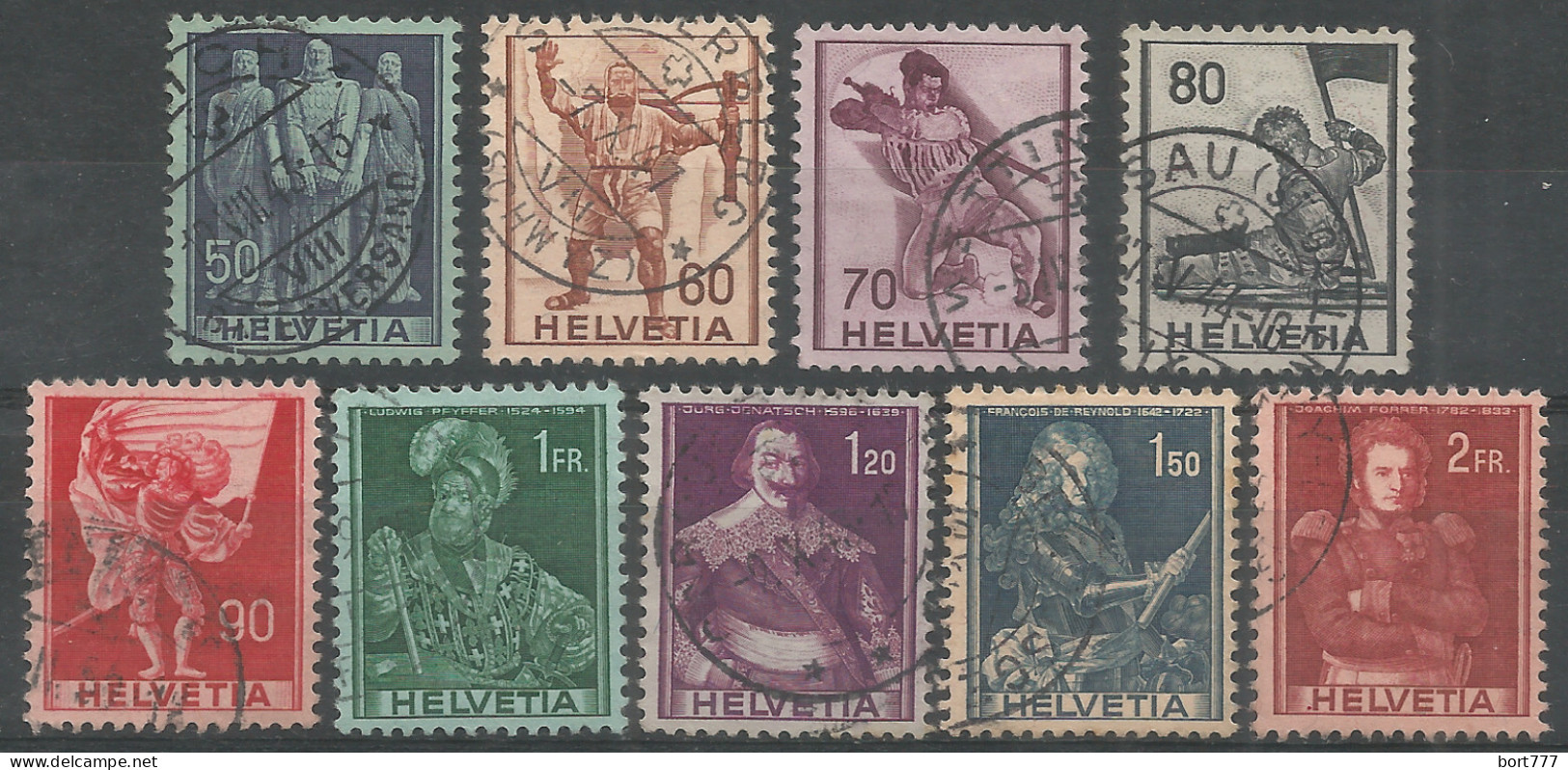 Switzerland 1940 Year , Used Stamps Mi # 377-85 - Oblitérés