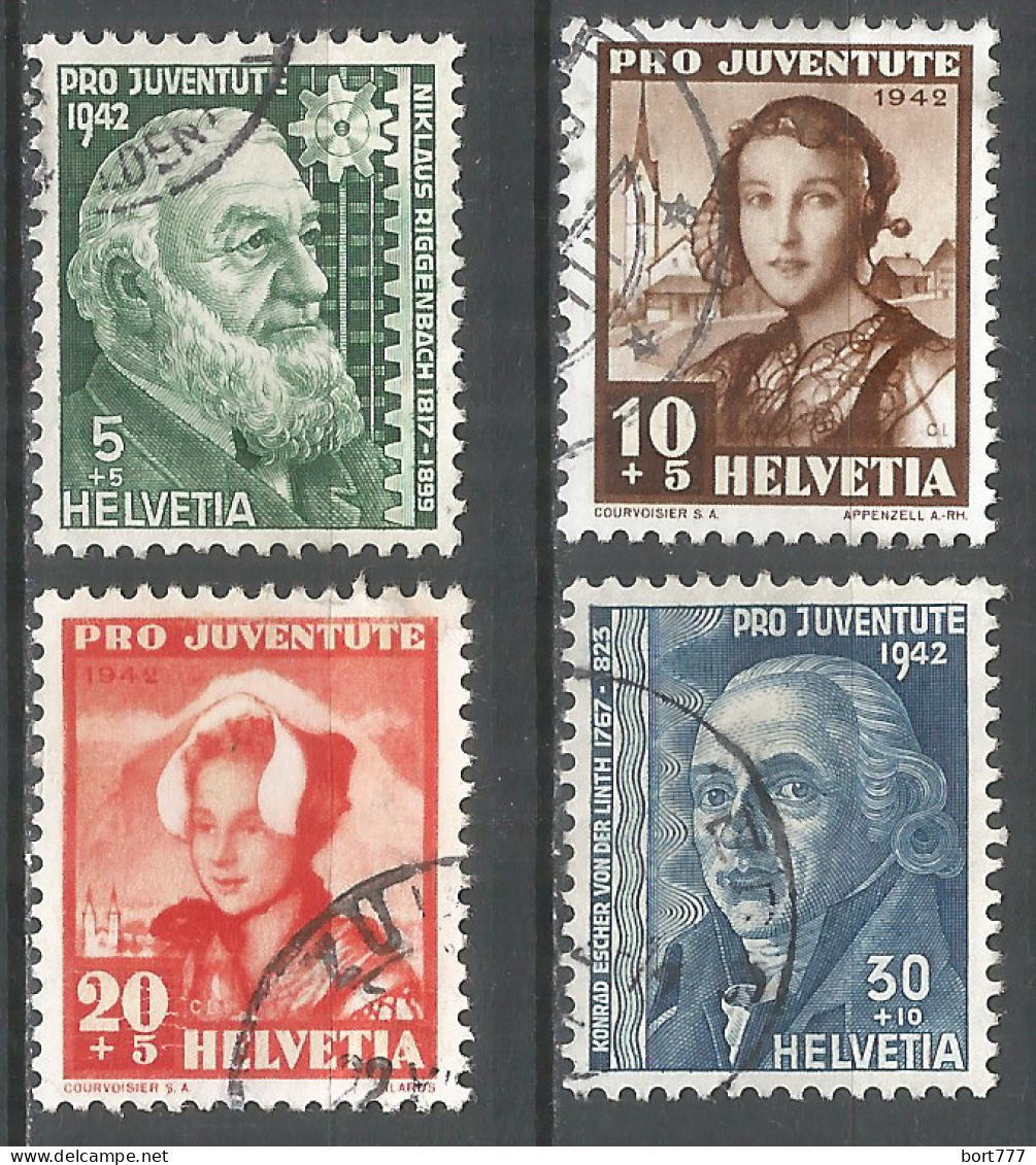 Switzerland 1942 Year , Used Stamps Mi # 412-415 - Oblitérés