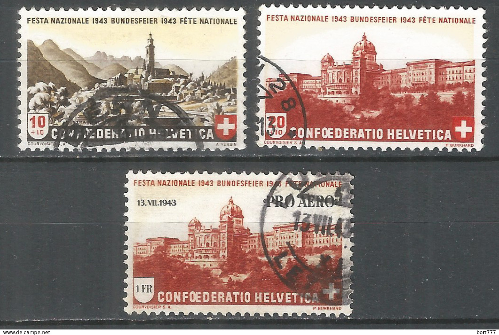 Switzerland 1943 Year , Used Stamps Mi # 420-422 - Gebraucht