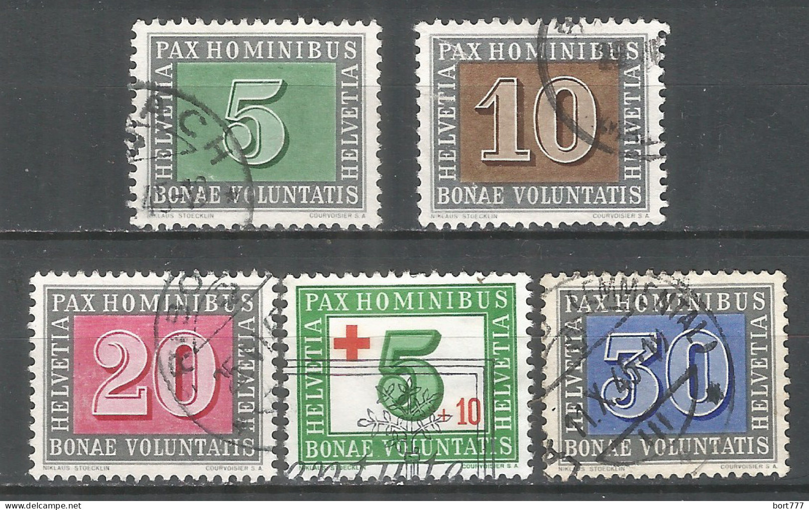 Switzerland 1945 Year , Used Stamps Mi # 447-450, 454 - Gebraucht