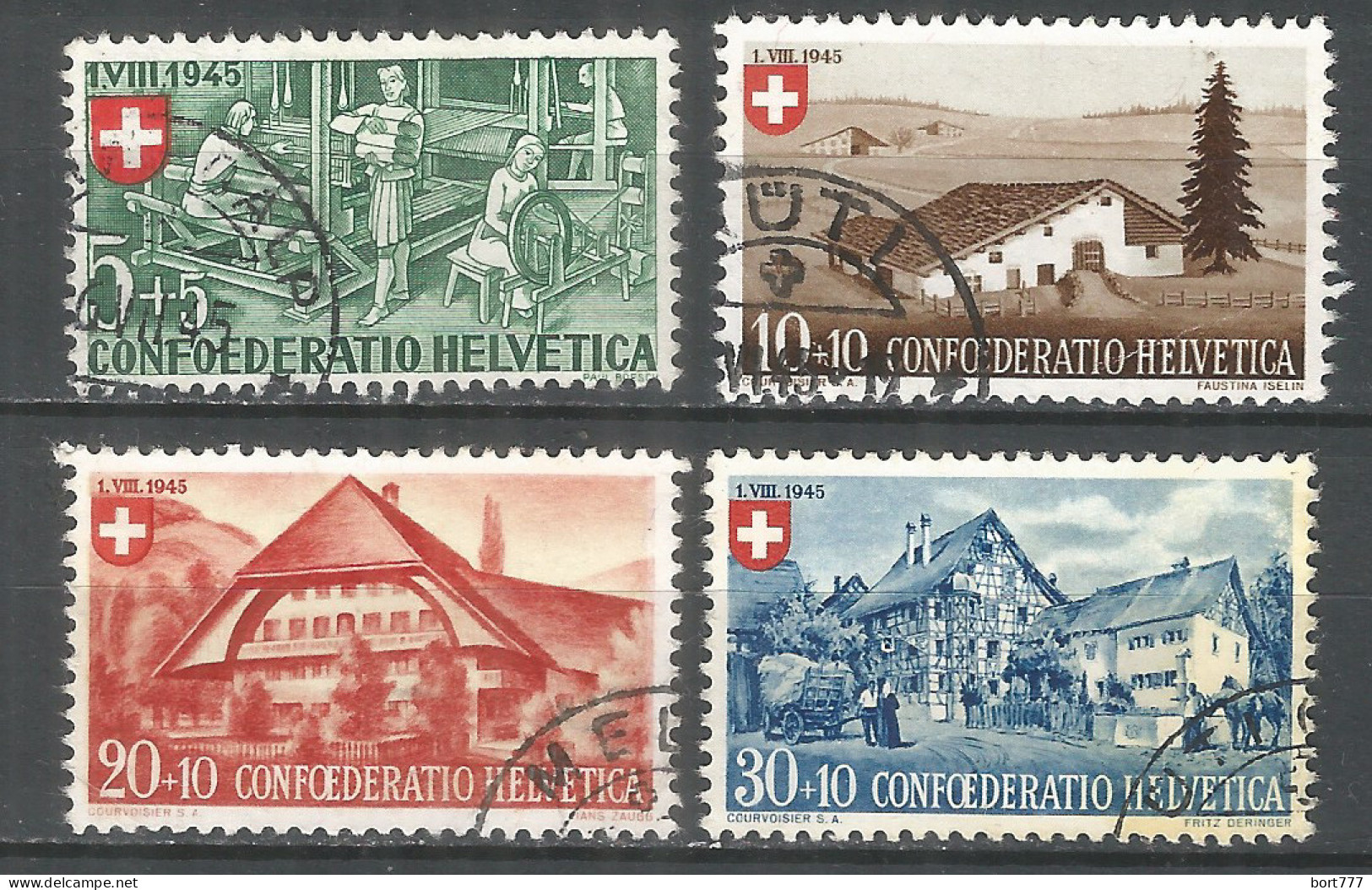 Switzerland 1945 Year , Used Stamps Mi # 460-463 - Oblitérés