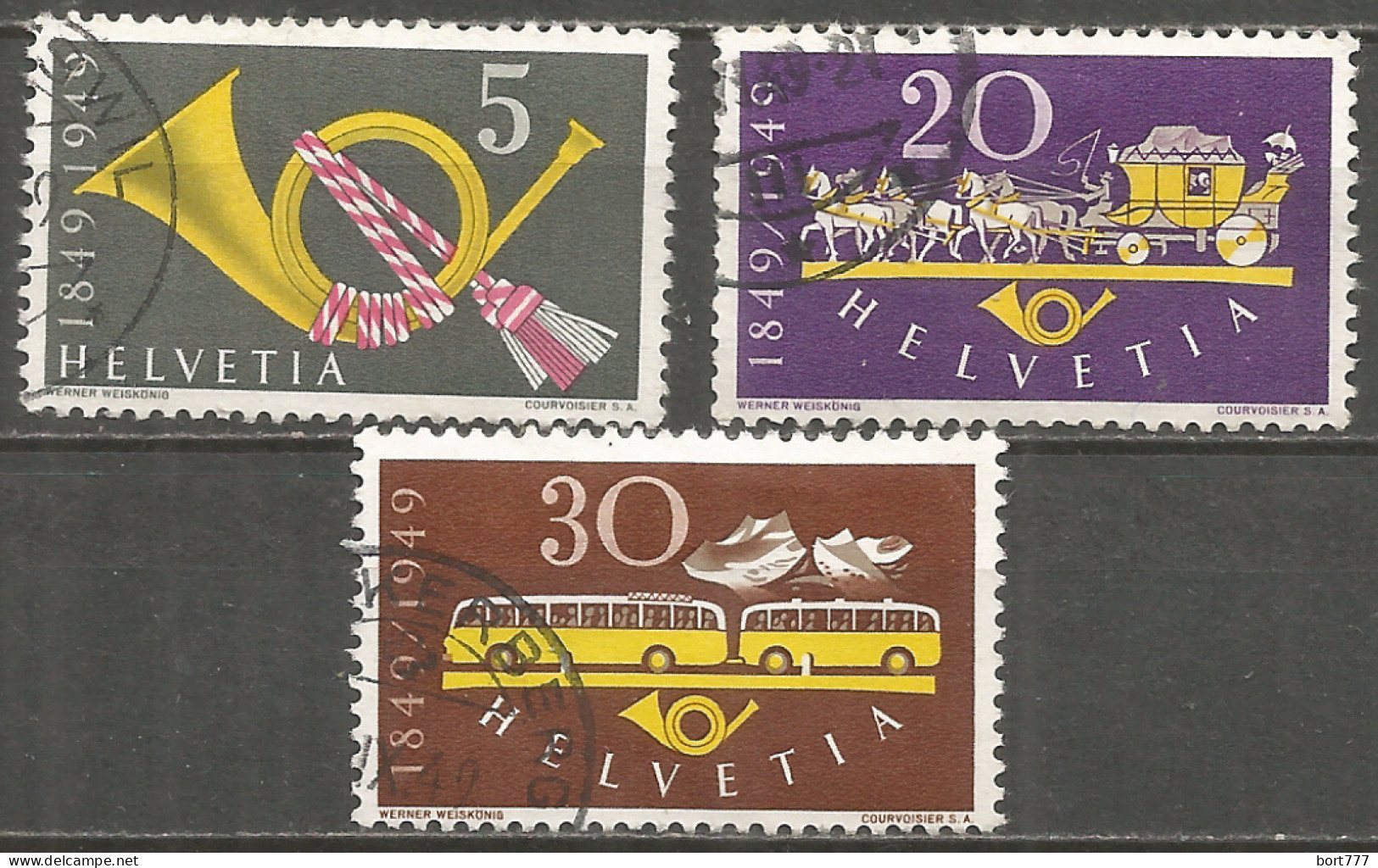 Switzerland 1949 Year , Used Stamps Mi # 519-21 - Gebraucht