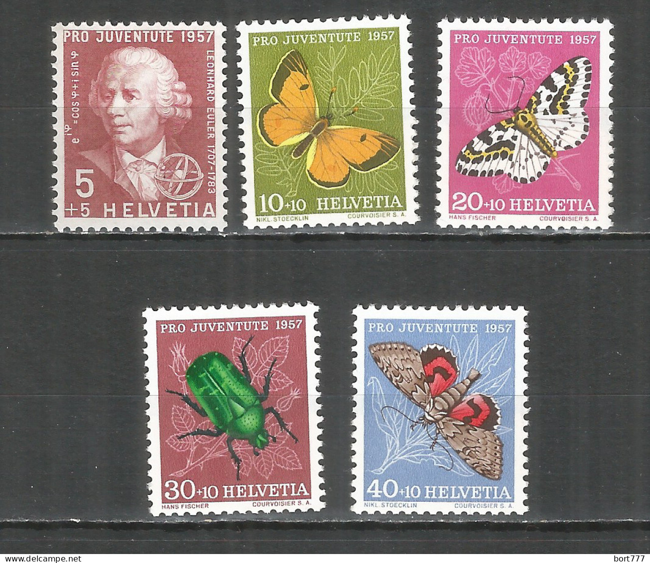 Switzerland 1957 Mint Stamps MNH(**)  Mi.# 648-652 - Unused Stamps