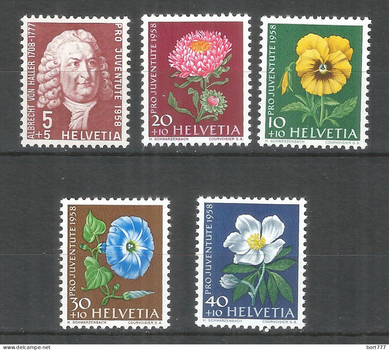 Switzerland 1958 Mint Stamps MNH(**)  Mi.# 663-667 - Nuovi