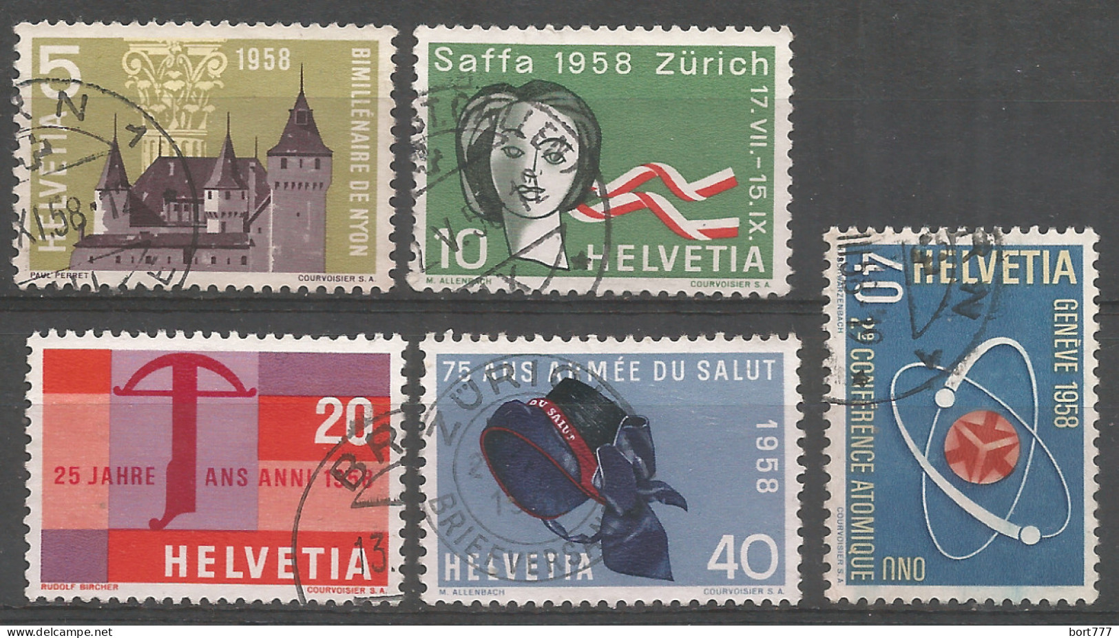 Switzerland 1958 Year , Used Stamps Mi #  653-56,662 - Oblitérés