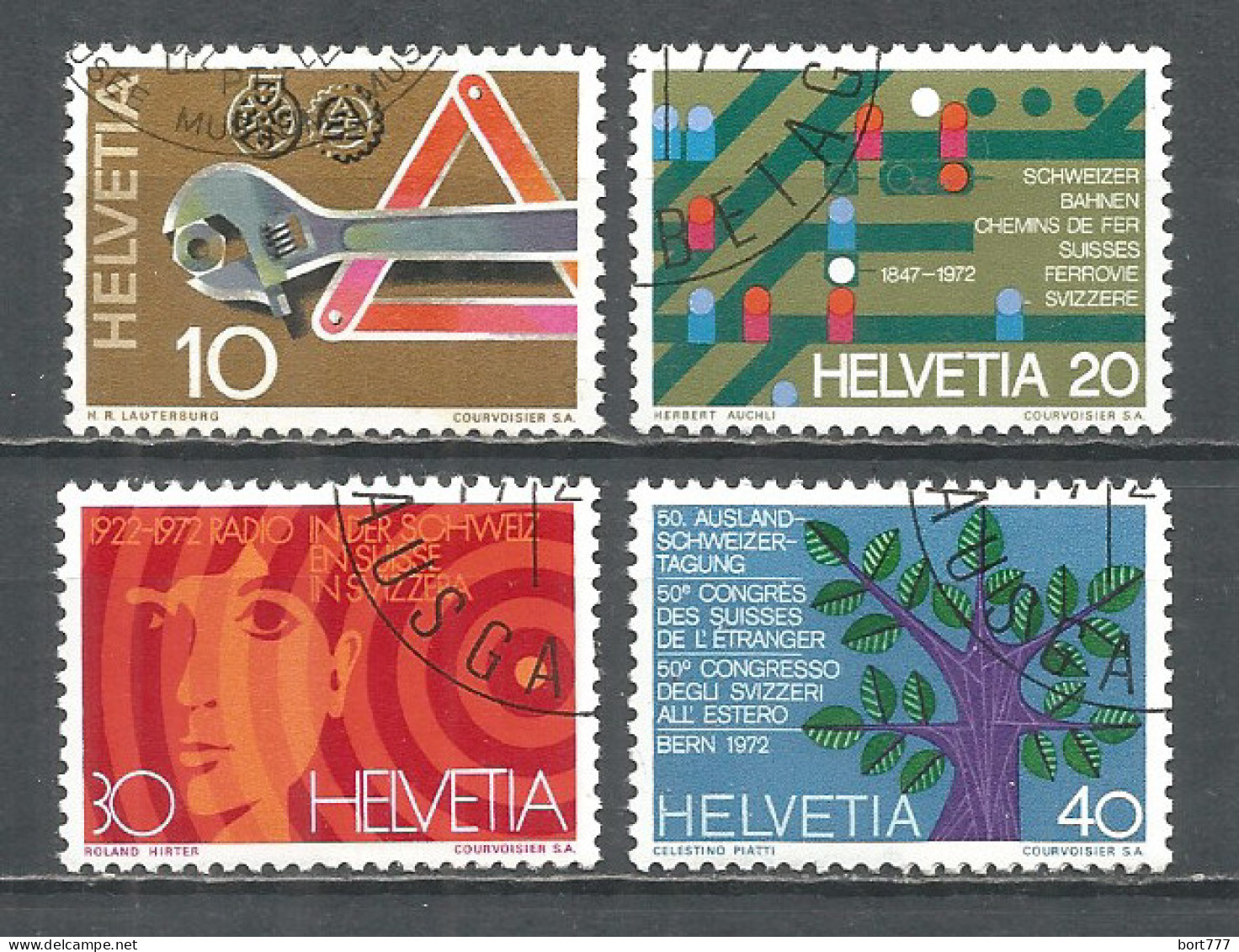 Switzerland 1972 Year , Used Stamps Mi # 964-67 - Oblitérés