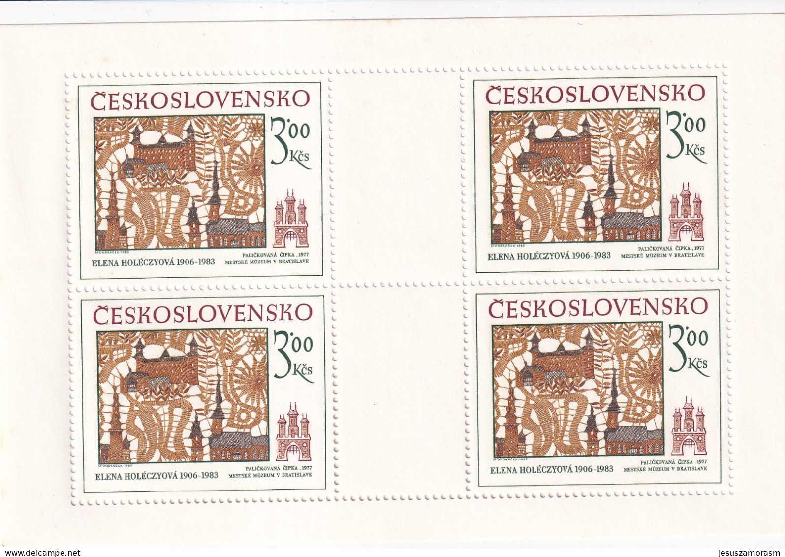 Checoslovaquia Nº 2639 Al 2640 En Hojas De 4 Series Manchas En La Goma - Unused Stamps