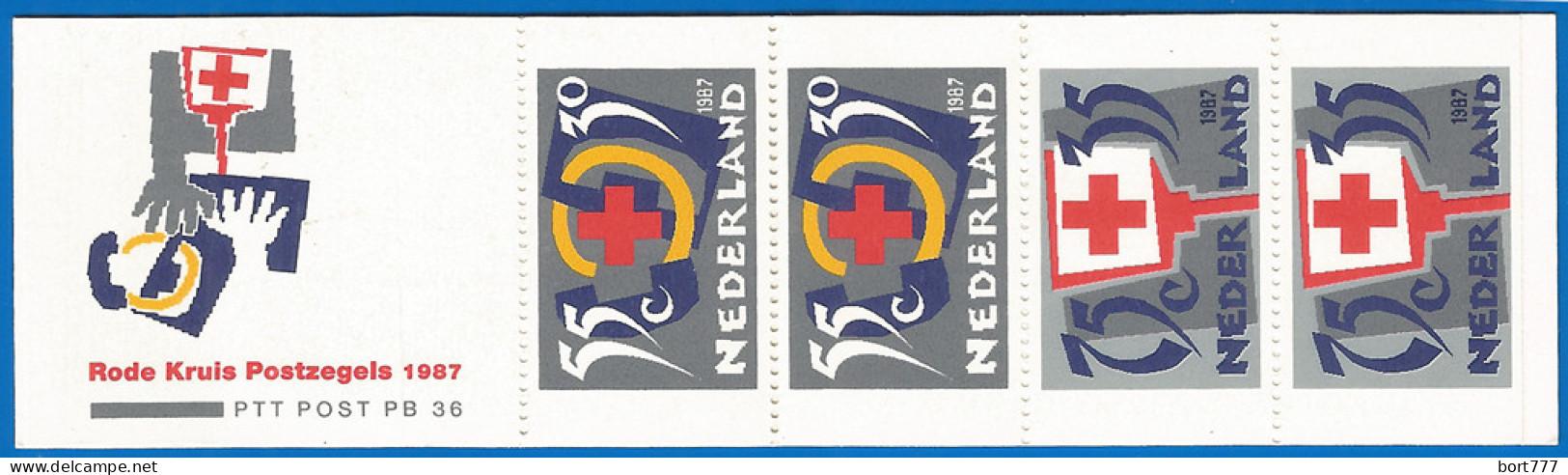 NETHERLANDS 1987 Booklet PB 36 - Mint MNH (**) Red Cross - Carnets Et Roulettes