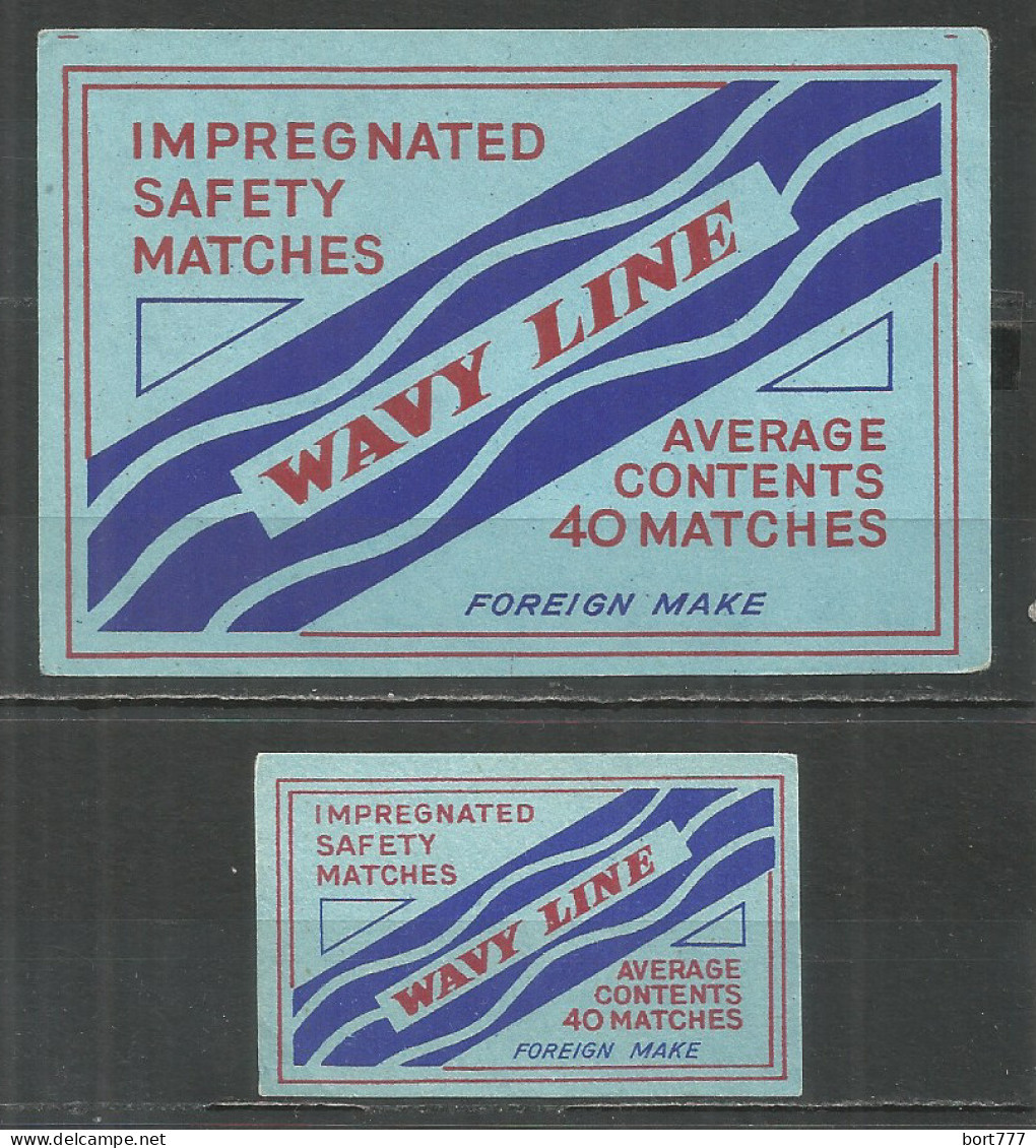 UdSSR Russia 2 Old Export Matchbox Labels Wavy Line   - Matchbox Labels