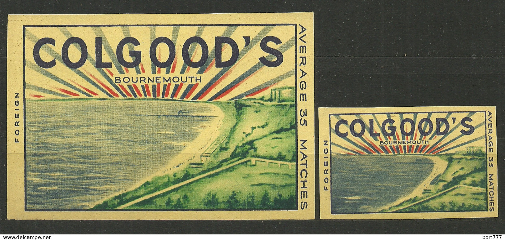 UdSSR Russia 2 Old Export Matchbox Labels Colgood's   - Matchbox Labels