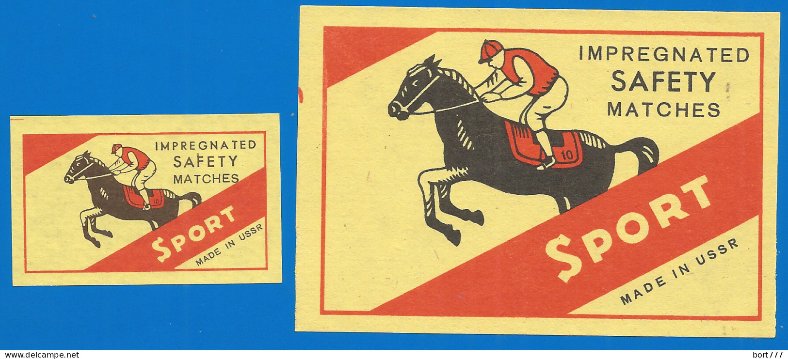 UdSSR Russia 2 Old Export Matchbox Labels Horses - Matchbox Labels