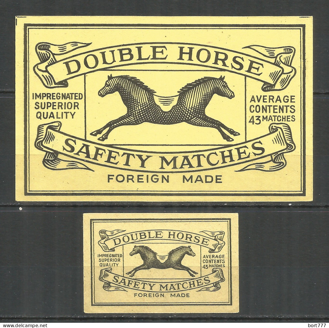 UdSSR Russia 2 Old Export Matchbox Labels Horses   - Matchbox Labels