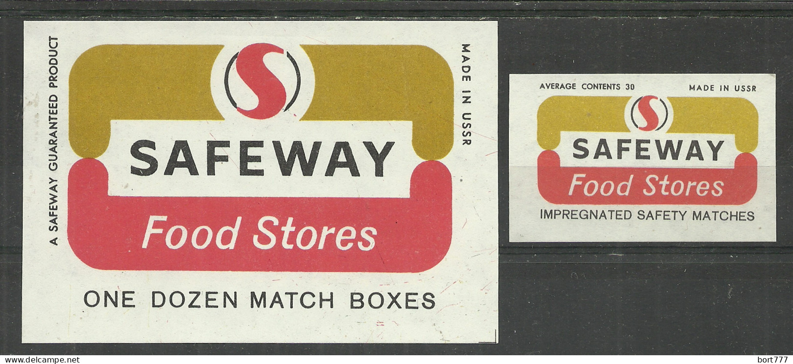 UdSSR Russia 2 Old Export Matchbox Labels Safeway White - Matchbox Labels