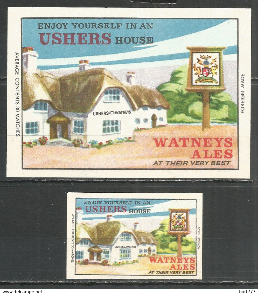 UdSSR Russia 2 Old Export Matchbox Labels Ushers House   - Matchbox Labels