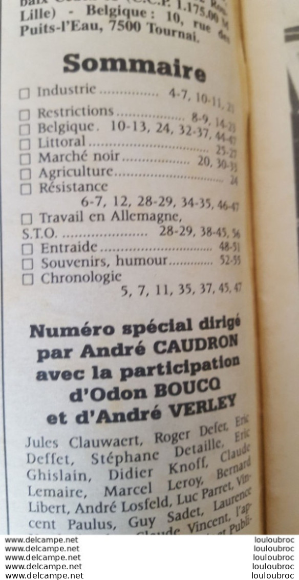 1939-1945 DANS LE NORD DE LA FRANCE ET EN BELGIQUE N°5  PAR NORD ECLAIR 55 PAGES VOIR SCAN DU SOMMAIRE - 1939-45