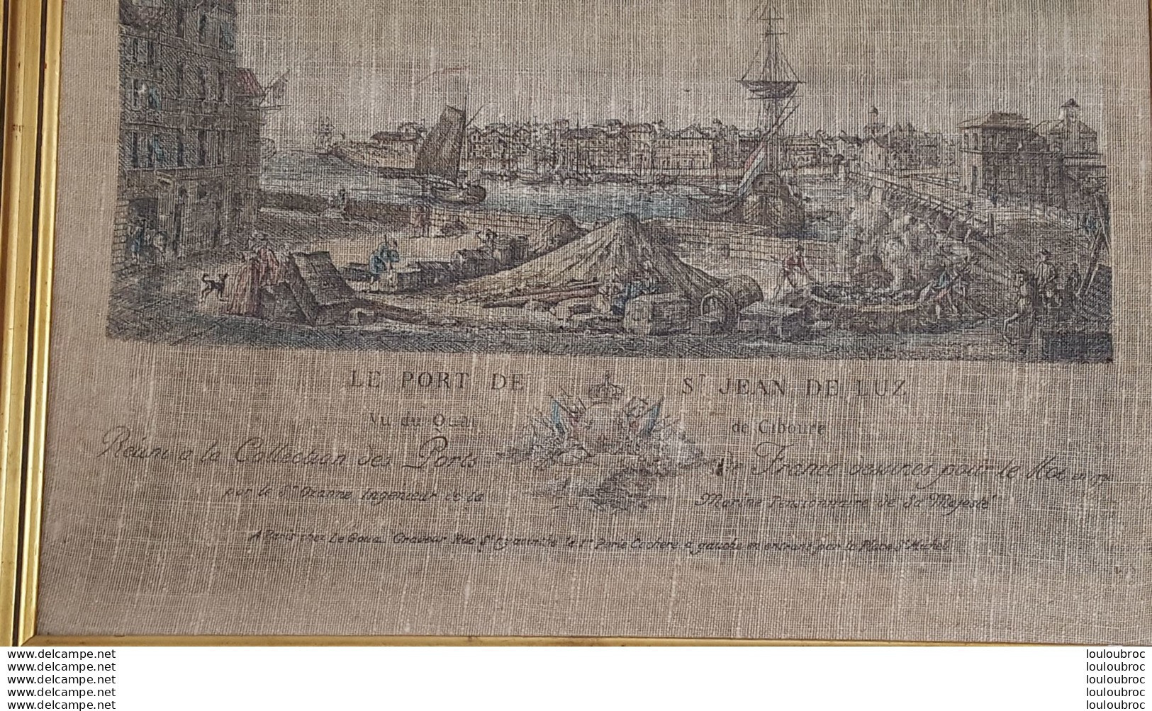 OZANNE LE PORT DE SAINT JEAN DE LUZ  VU DU QUAI DE CIBOURE  REUNI A LA COLLECTION DES PORTS DE FRANCE TAPISSERIE 55X50CM - Tapis & Tapisserie