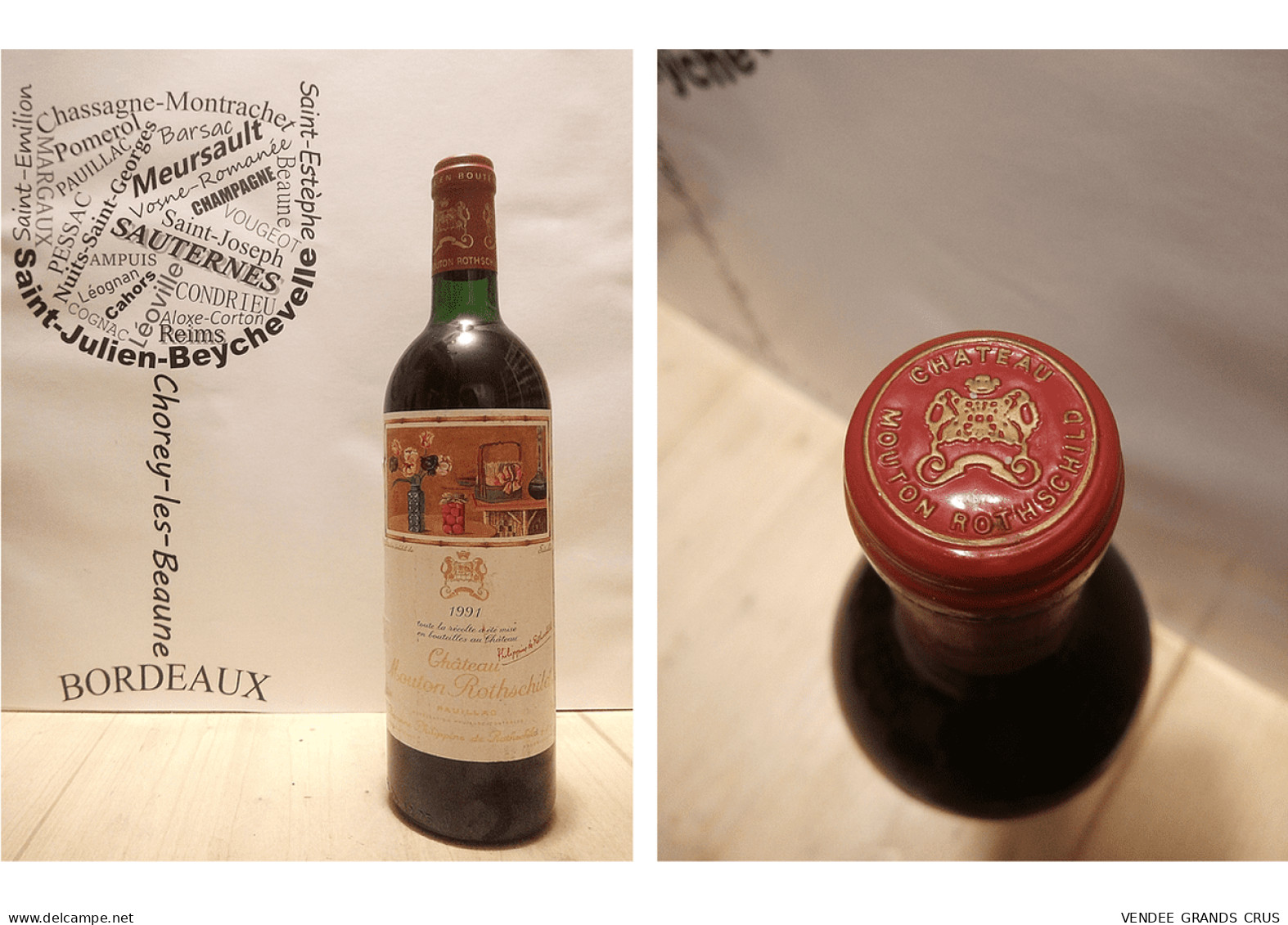 Château Mouton Rothschild 1991 - Pauillac - 1er Grand Cru Classé – 75 Cl - Rouge - Wijn