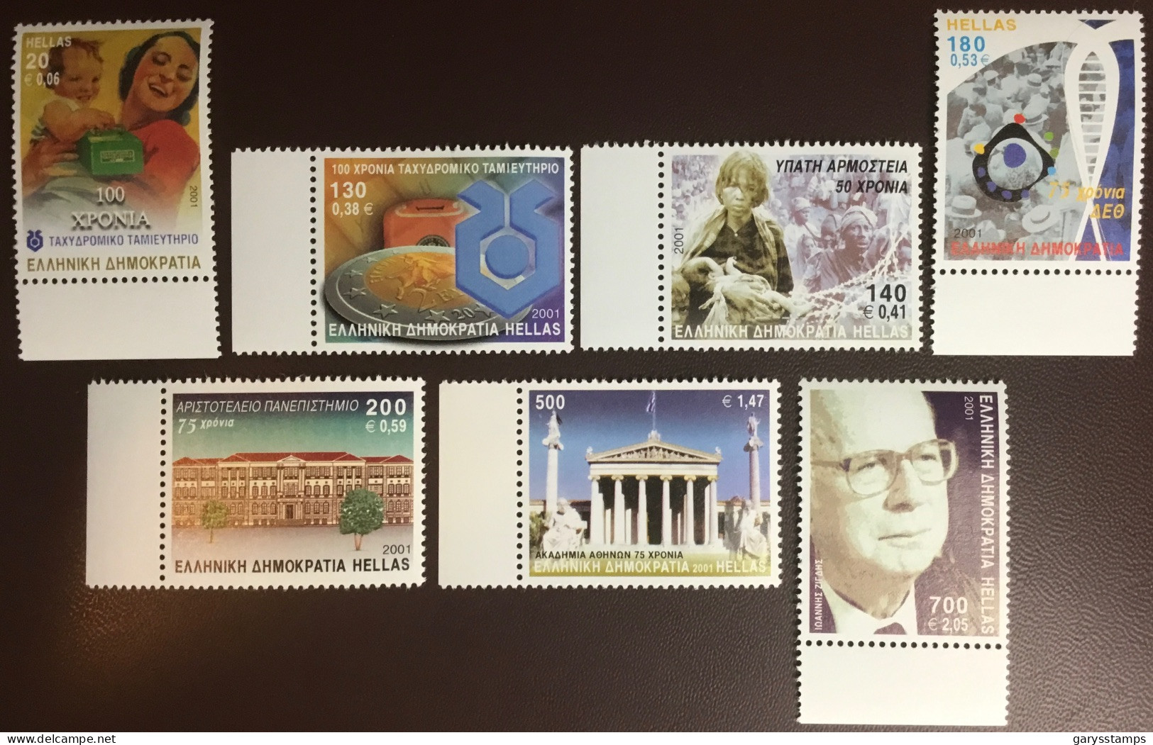 Greece 2001 Anniversaries MNH - Unused Stamps