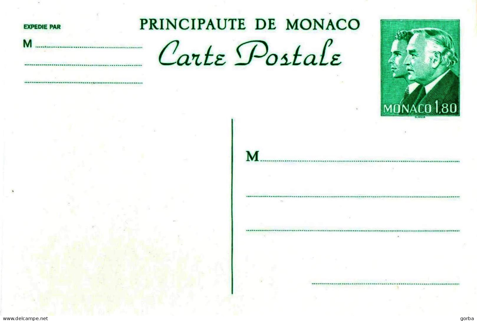 *CPM - MONACO - CARTE ENTIER POSTAL YT 38 NEUF TTB - Rainier III Et Albert 1f80 Vert - Entiers Postaux