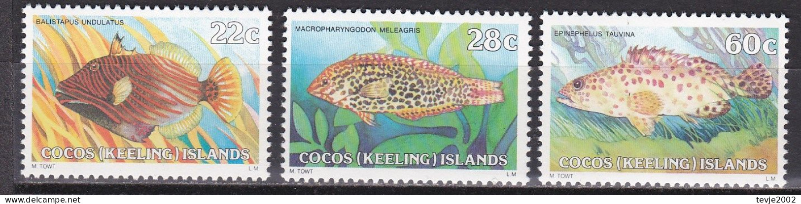 Kokos-Inseln Cocos Keeling Islands 1980 - Mi.Nr. 50 - 52 - Postfrisch MNH - Tiere Animals Fische Fishes - Fishes