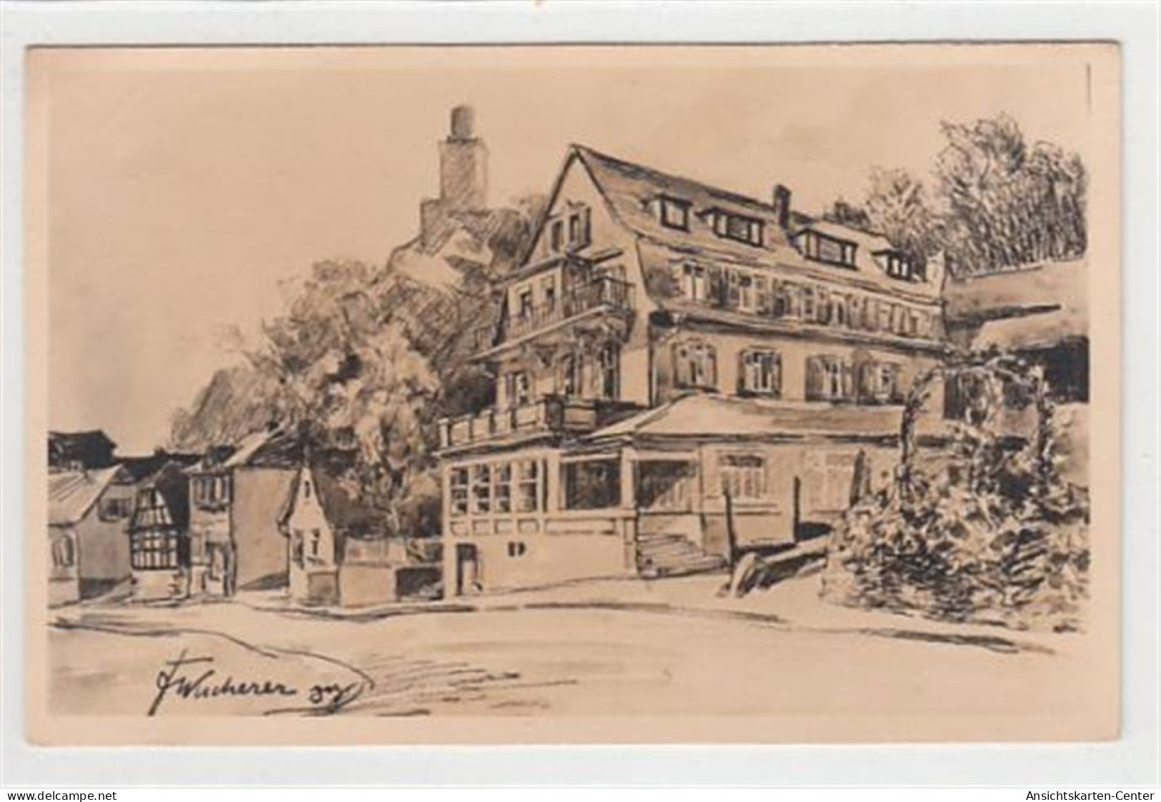 39093801 - Falkenstein Bei Koenigstein Im Taunus, Kuenstlerkarte. Hotel Frankfurter Hof Ungelaufen  Gute Erhaltung. - Koenigstein