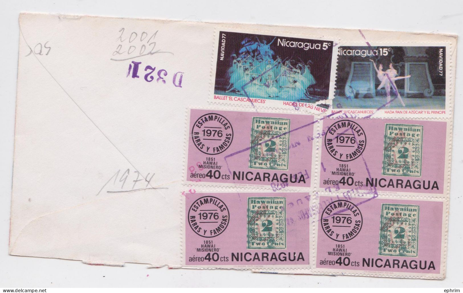 Nicaragua Lettre Timbre Danse Ballet Hawaiian Postage Stamp X6 Air Mail Cover Sello Correo Aereo To Los Angeles 1978 - Nicaragua