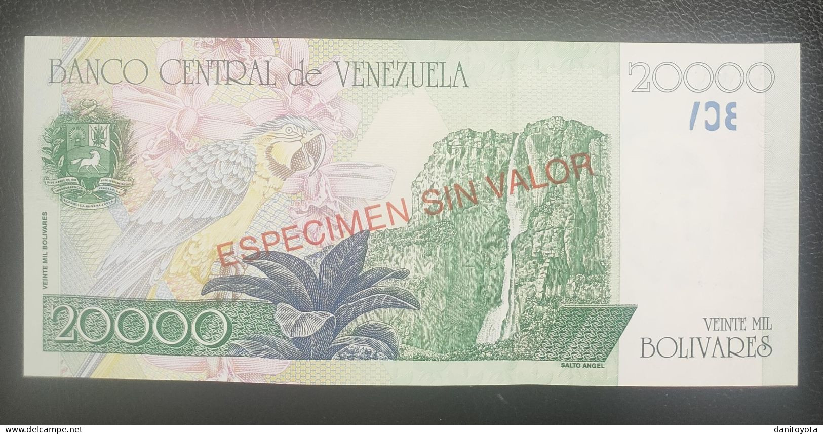 VENEZUELA. 20.000 BOLIVARES 24 DE AGOSTO DE 1998 SOBRECARGA ESPECIMEN SIN VALOR SIN CIRCULAR. - Venezuela