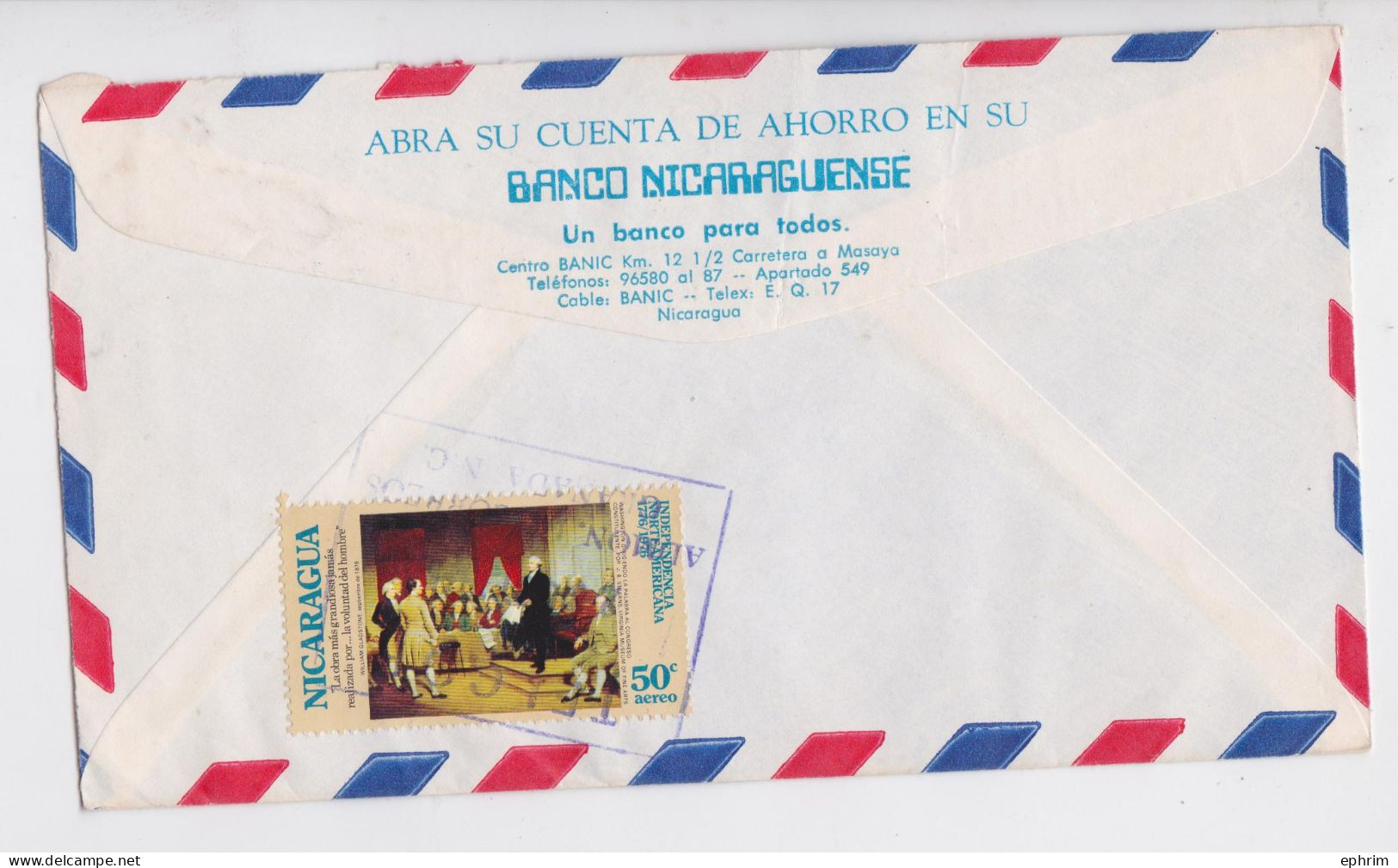 Nicaragua Lettre Timbre Presidente Somoza Usa Independence Gladstone Stamp X5 Air Mail Cover Sello Correo Aereo 1975 - Nicaragua