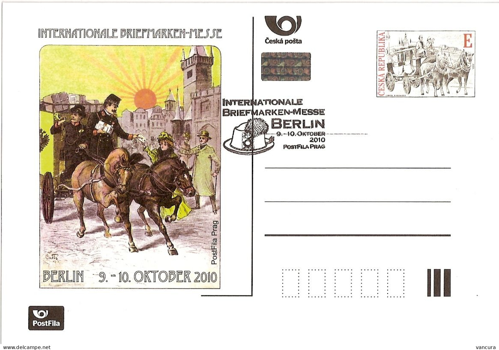 CDV A 177 Czech Republic Berlin 2010 Post Coach Horse - Cartes Postales