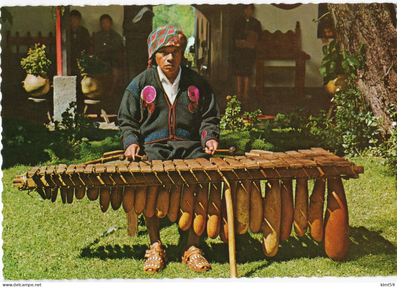 Native Indian Playing Typical Marimba Instrument - Guatemala