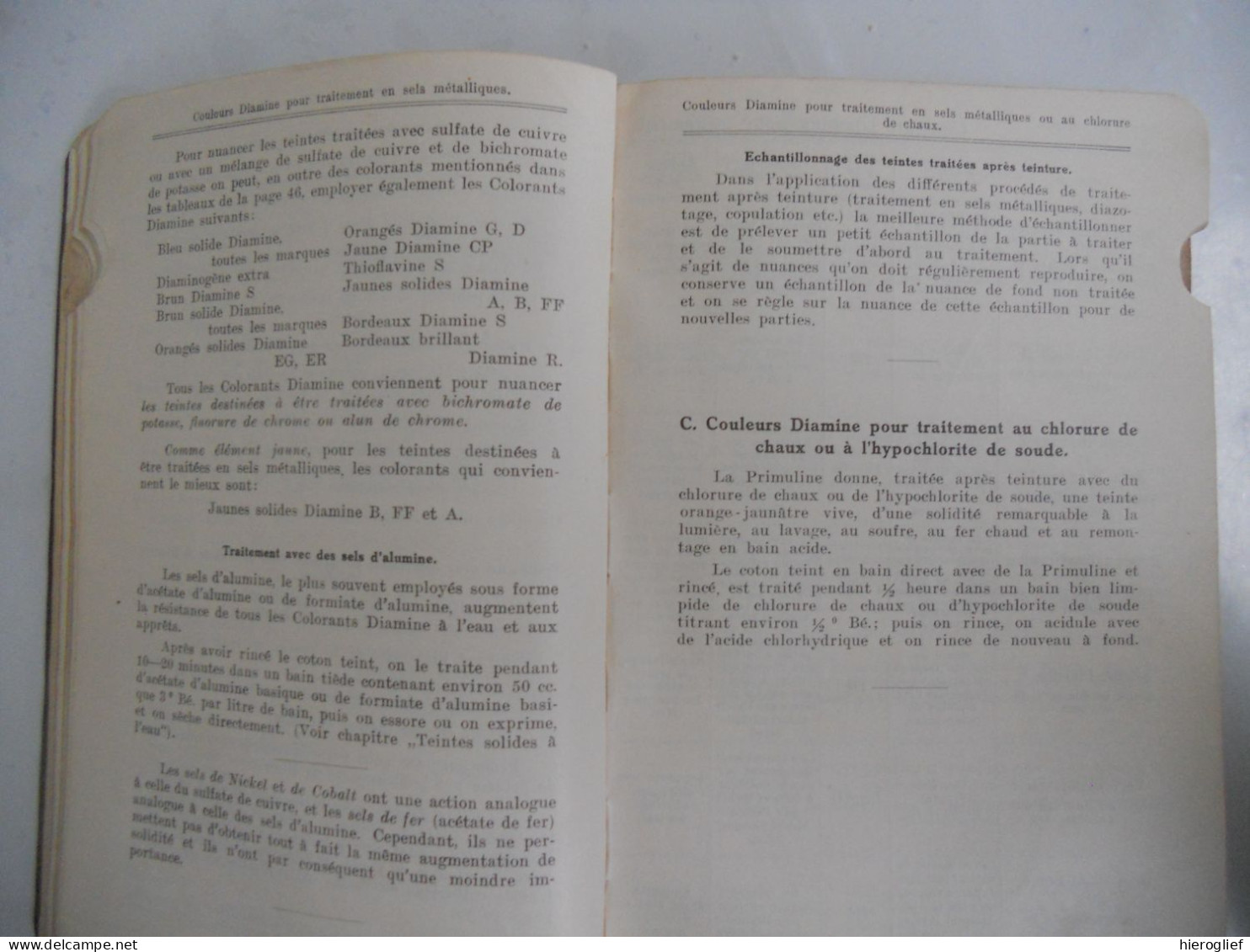 PETIT MANUEL DU TEINTURIER -I- coton et autres fibres végétales /  Leopold Cassella & C°  1912