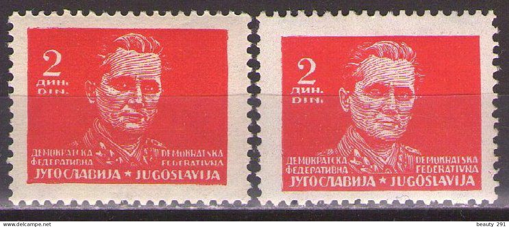 YUGOSLAVIA 1945/47 Michel 473x,y -Tito And Partisans Definitive - MNH**VF - Nuovi
