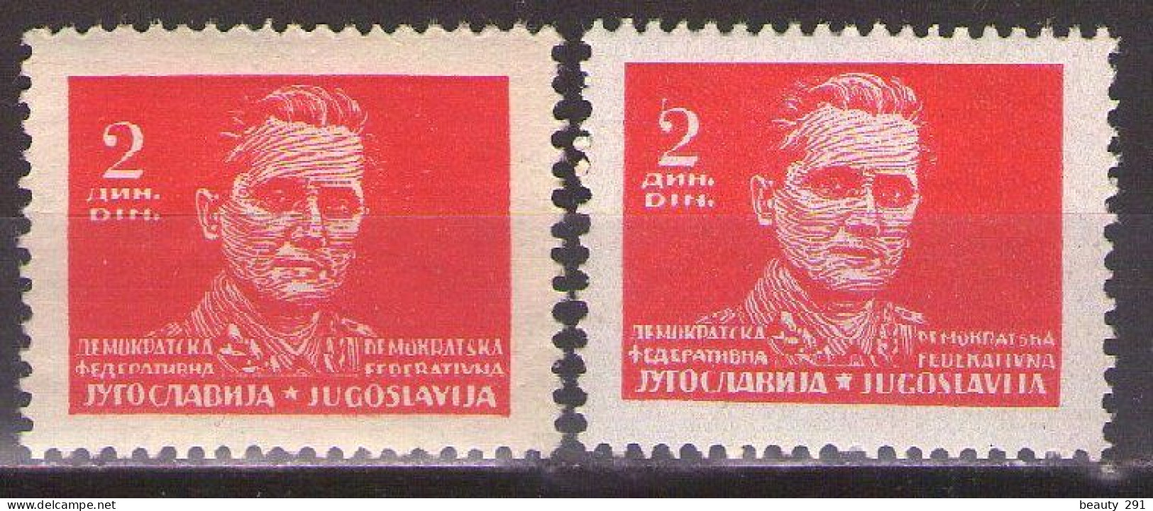 YUGOSLAVIA 1945/47 Michel 473x,y -Tito And Partisans Definitive - MNH**VF - Nuovi