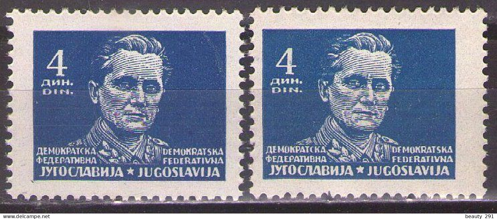 YUGOSLAVIA 1945/47 Michel 477x,y -Tito And Partisans Definitive - MNH**VF - Nuovi