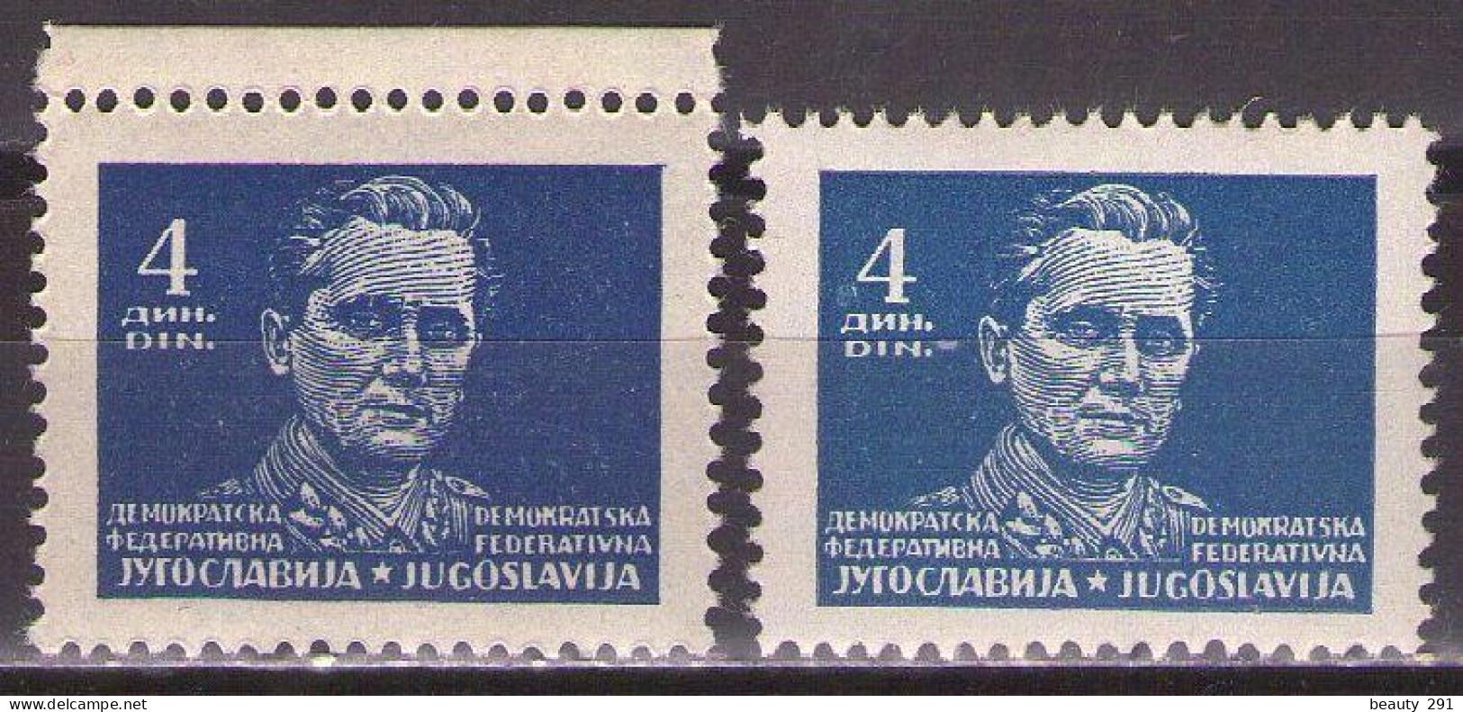 YUGOSLAVIA 1945/47 Michel 477x,y -Tito And Partisans Definitive - MNH**VF - Nuovi