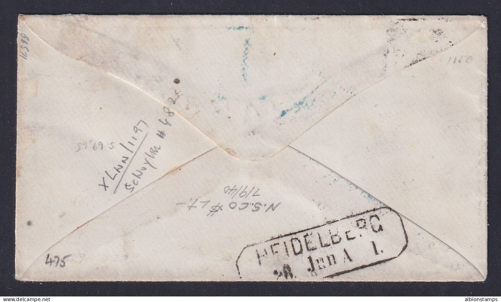 US, Scott 65, 69 With Quartered Cancels From Prattville Ala TO BADEN, GERMANY - Storia Postale