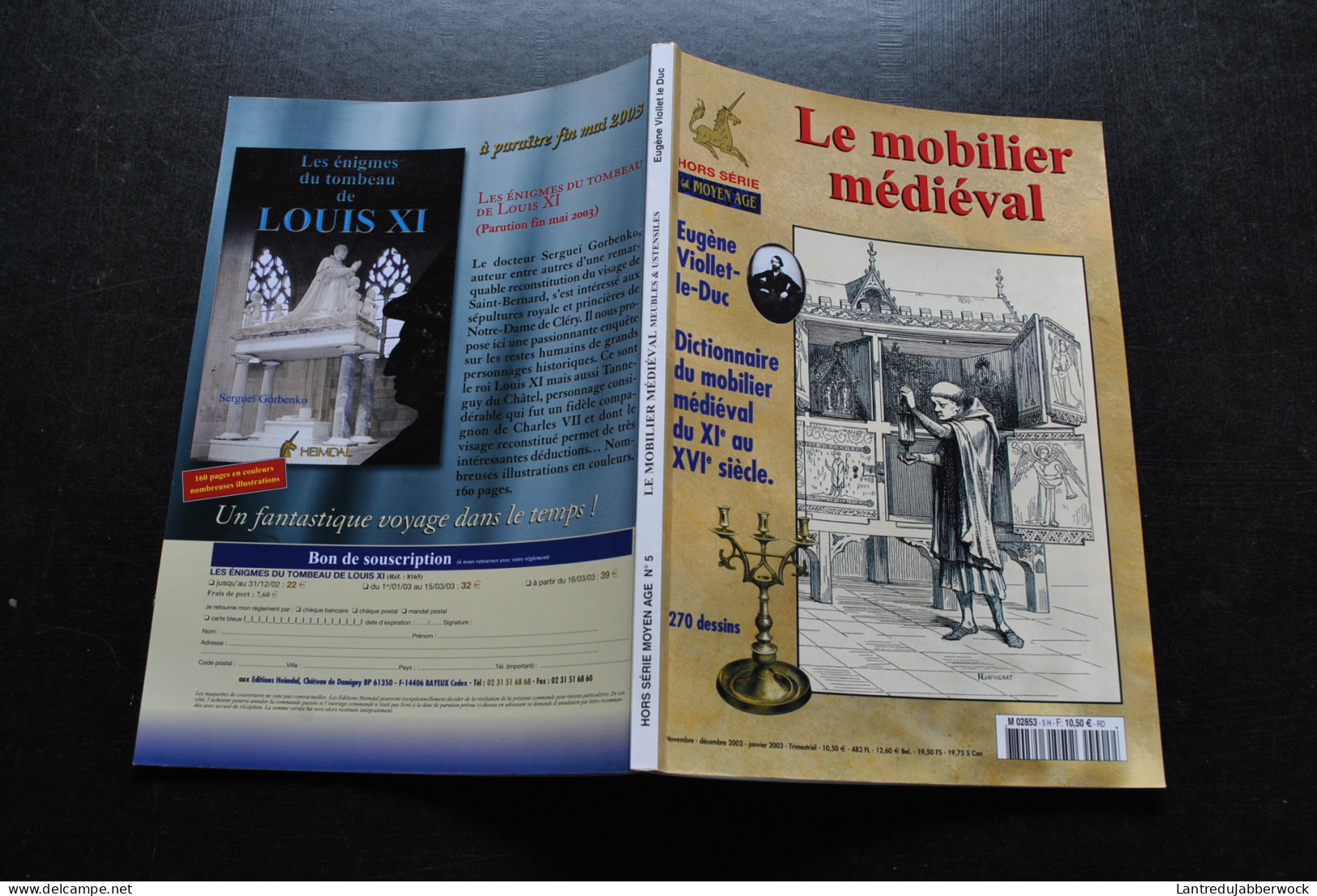 Hors Série N°5 Moyen Age Dictionnaire Du Mobilier Médiéval Du XIè Au XVIè Siècle Eugène Viollet-le-Duc 270 Dessins Revue - Magazines & Catalogues