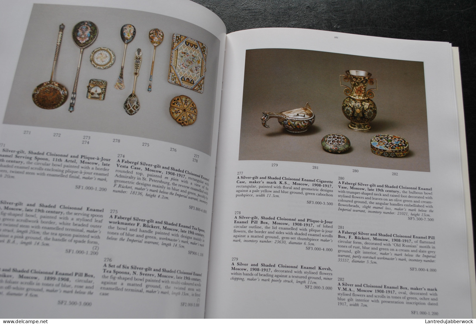 Catalogue de vente Sotheby's Portrait Miniatures Gold Boxes Objects of vertu Russian Works of Art and Fabergé argenterie