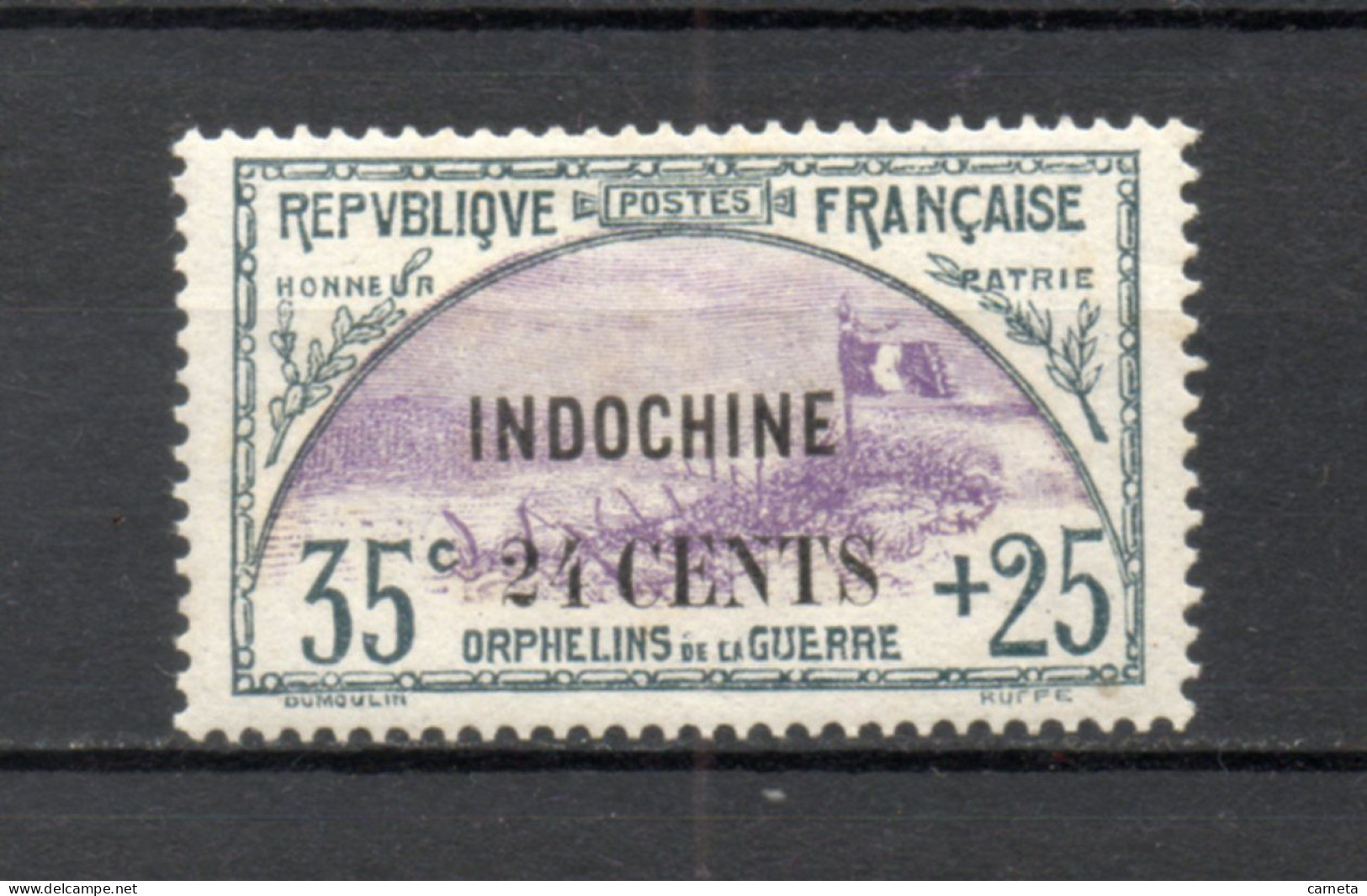 INDOCHINE  N° 92   NEUF AVEC CHARNIERE  COTE 10.00€     ORPHELINS DE GUERRE  SURCHARGE  VOIR DESCRIPTION - Ongebruikt