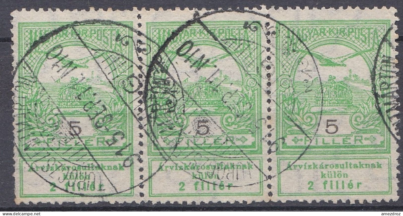 Hongrie 1912 Mi 131 Aide Aux Victimes Des Inondations, Turul Sur La Couronne De Saint-Étienne Tápiószentmárton (A16) - Used Stamps