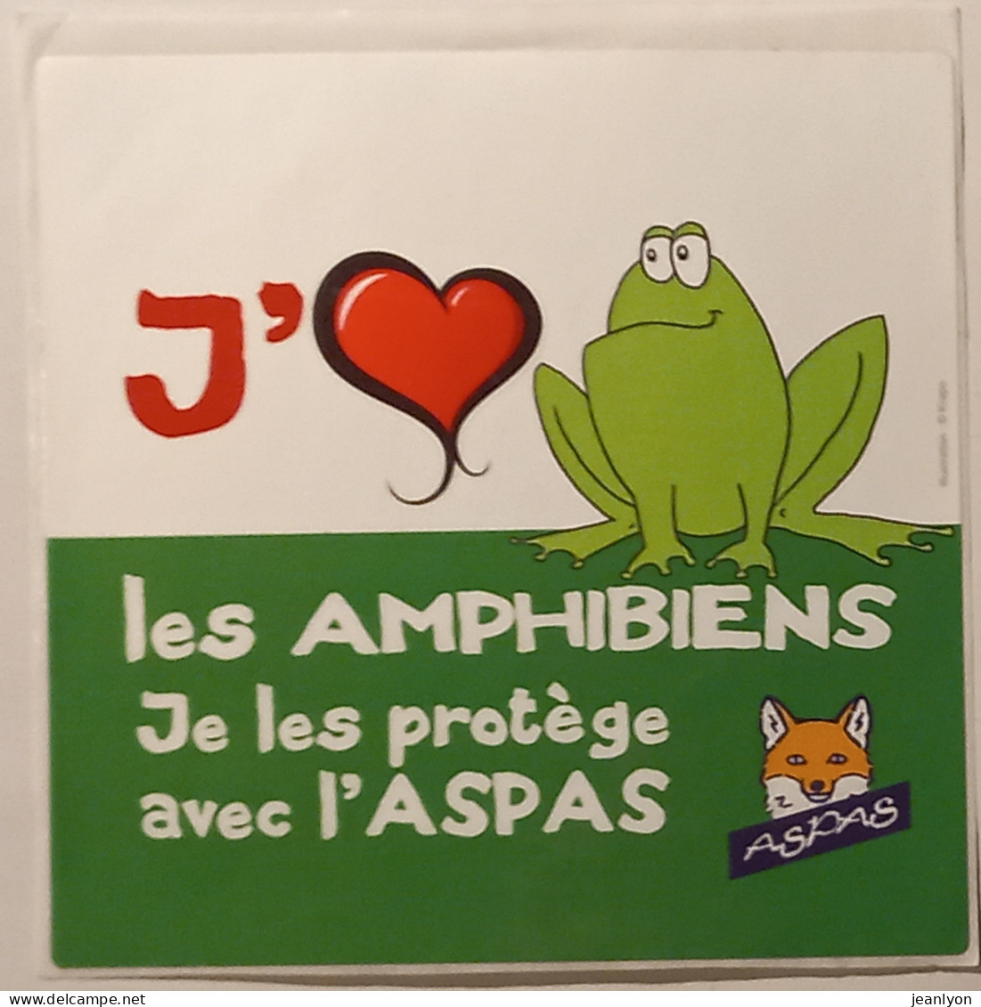 GRENOUILLE / AMPHIBIEN - Protection Avec L'ASPAS - Autocollant - Pegatinas