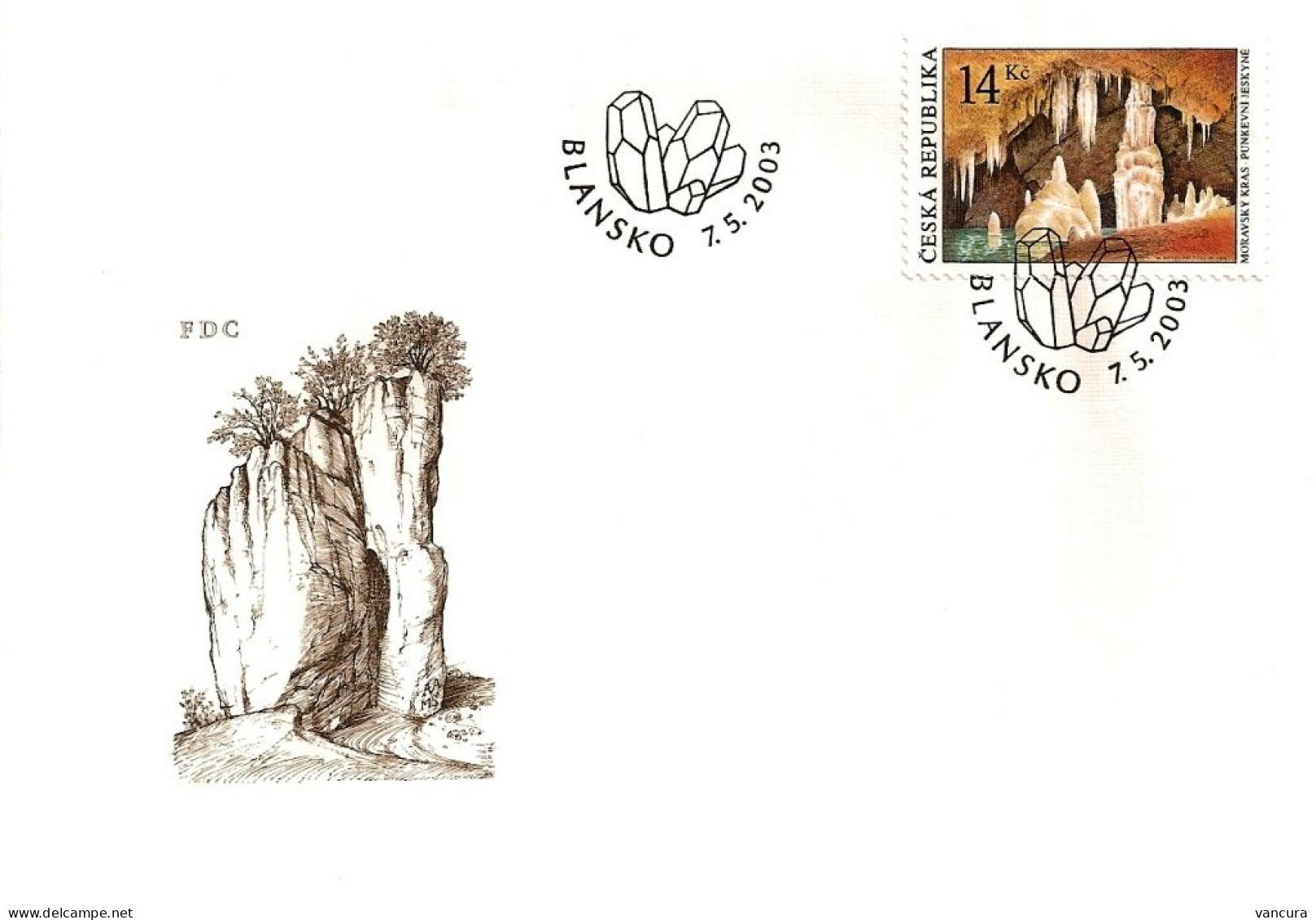 FDC 356-7 Czech Republic - Hruboskalsko And Punkevní Cave 2003 - Andere & Zonder Classificatie