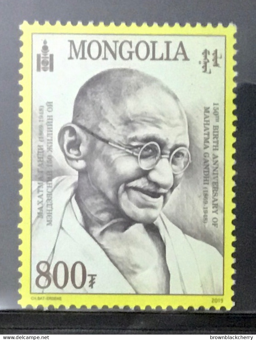 Gandhi Mongolia Mnh Stamp/ Famous People Ghandi Gandi Nobel Men Of India Inde Indien - Mahatma Gandhi